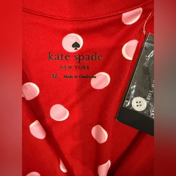 Kate Spade Red Polka Dot Pajama Top - Picture 2 of 7